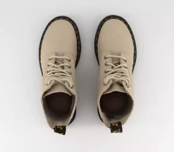 Dr. Martens 8 Eyelet Lace Up Boots Parchment Beige Virginia - Women's Ankle Boots -Bikes Shop 2760388041 bv1