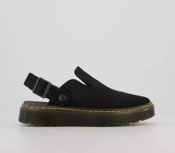 Dr. Martens Carlson Mules Black Suede - Flat Shoes for Women