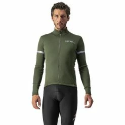 Castelli Fondo 2 Long Sleeve Jersey Dark Green Reflective Silver