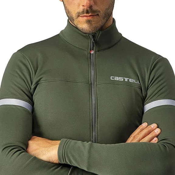Castelli Fondo 2 Long Sleeve Jersey Dark Green Reflective Silver 3 Castelli Fondo 2 Long Sleeve Jersey Dark Green Reflective Silver - Image 3