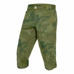 Endura Hummvee 3/4 Trousers + Inner Shorts Olive Green Camouflage