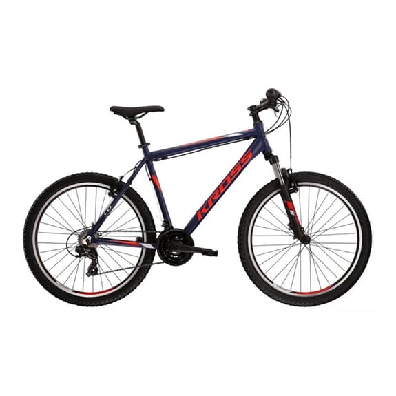 Kross Hexagon 1.0 26" Shimano MTB Bike Blue Red Grey 1 Kross Hexagon 1.0 26" Shimano MTB Bike Blue Red Grey