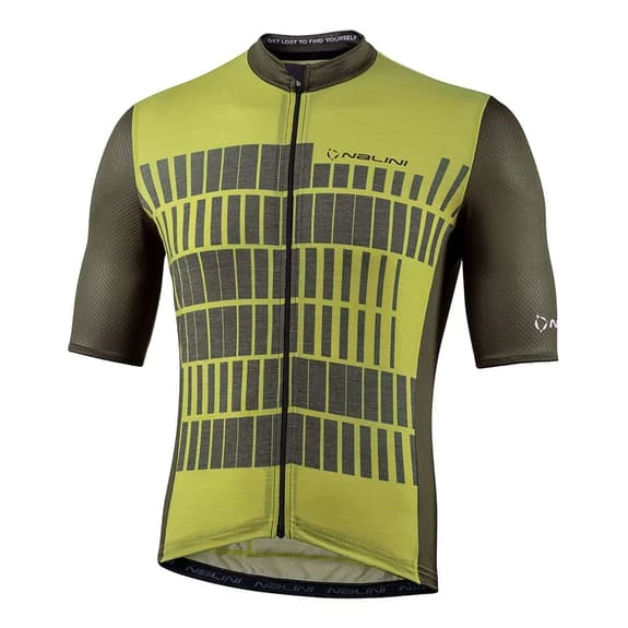 Nalini Bas Wool Short Sleeve Jersey Greyish Green Lime Green 1 Nalini Bas Wool Short Sleeve Jersey Greyish Green Lime Green