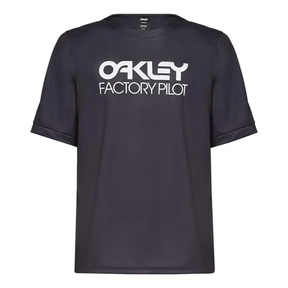 Oakley Factory Pilot Short Sleeve Jersey Dark Blue White Logo 1 Oakley Factory Pilot Short Sleeve Jersey Dark Blue White Logo