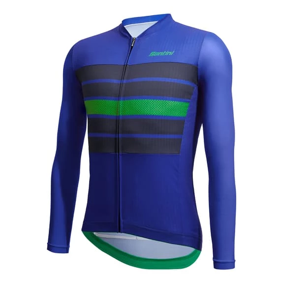 Santini Eco Sleek Bengal Long Sleeve Jersey Blue Green - Sleek Cut 2 Santini Eco Sleek Bengal Long Sleeve Jersey Blue Green - Sleek Cut - Image 2