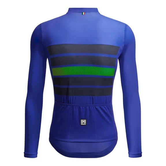 Santini Eco Sleek Bengal Long Sleeve Jersey Blue Green - Sleek Cut 3 Santini Eco Sleek Bengal Long Sleeve Jersey Blue Green - Sleek Cut - Image 3