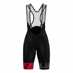 Santini La Fléche Wallone Bib Shorts Black Red Women