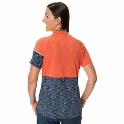 Vaude Altissimo Short Sleeve Jersey Dark Blue Orange Women -Bikes Shop vu 41920 179 004