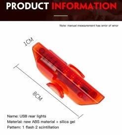 Mickcara Bicycle Lights Led Warning Lights Night Bike Rear Light Mountain Bike Equipment Bicycle Lights Sports Entertainment -Bikes Shop 146045478 max