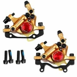 Unbranded A Pair Of Gold Zoom Bike Hb-100 Hydraulic Disc Brake Mtb Road Bicycle Line Pulling Brake Clamp Az22290