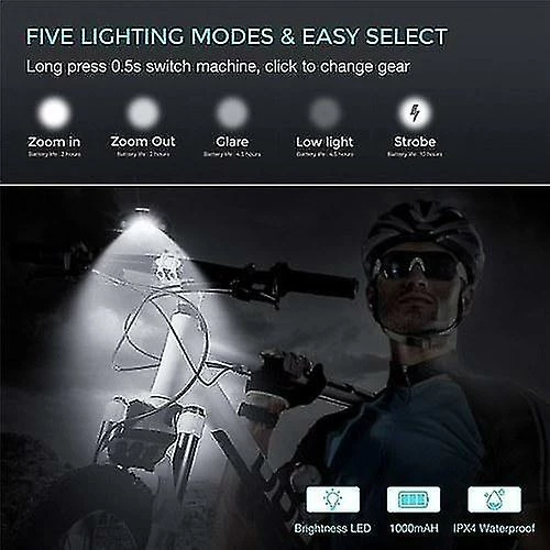 Potato Bicycle Tools Usb Rechargeable Bike Headlight And Back Light Set 2 Potato Bicycle Tools Usb Rechargeable Bike Headlight And Back Light Set - Image 2