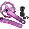 Unbranded Purple 34 Teeth Ixf Hollow Integrated Crankset 104bcd Mtb Bike 170mm Crank Set + Chainring + Bottom Bracket Zf0841