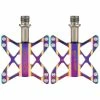 Caraele Bike Pedals Pair Aluminum Alloy 3 Bearing Flat Platform Colorful Non-slip