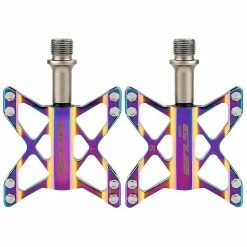 Caraele Bike Pedals Pair Aluminum Alloy 3 Bearing Flat Platform Colorful Non-slip