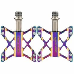 Unbranded Bike Pedals Pair Aluminum Alloy 3 Bearing Flat Platform Colorful Non-slip
