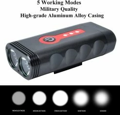 Unbranded Bike Light Set With 5 Modes, 1000 Lumens, Super Bright, 360 Degrees Rotatable, Ip65, Waterproof, Usb -Bikes Shop 195560517 max