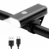 Bisbisous Bike Light, LED Bike Front Light, USB Rechargeable Waterproof Mountain Bike Light（black）