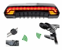 Unbranded Wireless Remote Control Smart Bike Tail Light Rear With Turn Signals -waterproof Usb Rechargeable- Bicycle Tail Lights Led Light For Mountain Bike,bmx