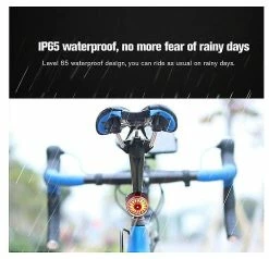 Unbranded Usb Rechargeable Led Bike Rear Light Waterproof Smart Brake Light Sensor 5 Sport Modes Led Cyclist Rear Light Strobe Light Safety Warning(black) -Bikes Shop 257063509 max
