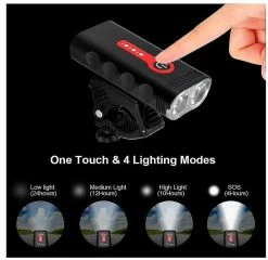 Unbranded Bike Light, Usb Rechargeable Bicycle Lights Headlamp Front Lamp, 2400 Lumen -Bikes Shop 275121130 max