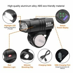 Unbranded Alloy Bike Front Light 6-mode Lamp 500/1000lm Super Bright Light Safety Gear - 1xt6 Bead, 6.5x2.3cm -Bikes Shop 275772734 max