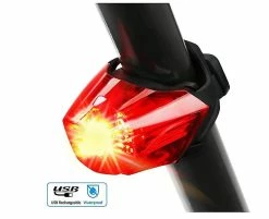 Unbranded Bicycle Rear Light, Bike Taillight Usb Rechargeable Cob Led Rear Bike Lamp, Multi-lighting Modes, Shockproof Waterproof(black)