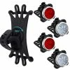 Mssugar 4 Pieces Usb Rechargeable Bicycle Light Front Back Bike Lights Set With 1 Piece 360 Degree Rotation Silicone Bicycle Phone Mount Bike Accessories Bike