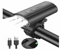 Mssugar Bike Light, Super Bright Usb Rechargeable Bicycle Headlight Ip65 Waterproof Headlight Front Lights Fits All Bicycles, Mountain Bike, Road Bike(black)