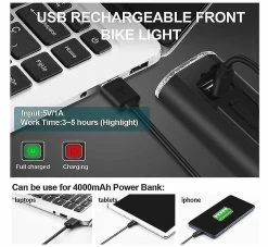 Mssugar Bike Light, Super Bright Usb Rechargeable Bicycle Headlight Ip65 Waterproof Headlight Front Lights Fits All Bicycles, Mountain Bike, Road Bike(black) -Bikes Shop 288040881 max