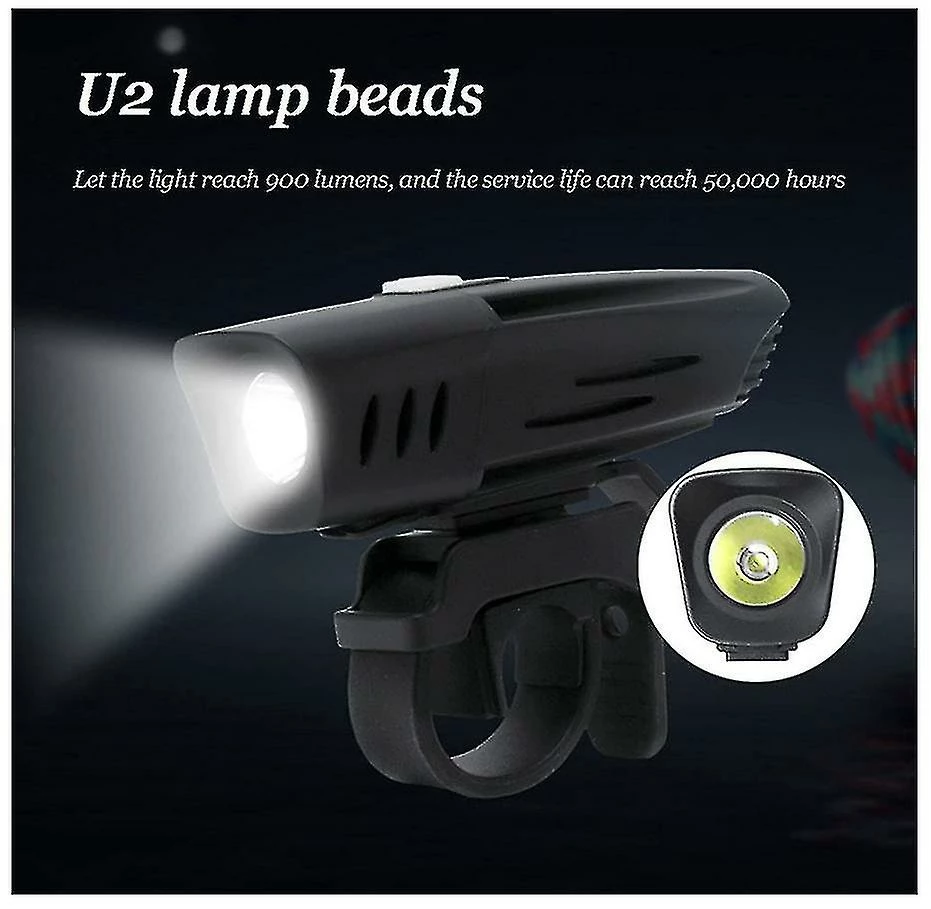 Mssugar Bike Light Set, Super Bright 5 Modes 900 Lumen2600mah Bike Lights Front Usb Rechargeable Bicycle Light Waterproof Bike Headlight For Road Input(black) 4 Mssugar Bike Light Set, Super Bright 5 Modes 900 Lumen2600mah Bike Lights Front Usb Rechargeable Bicycle Light Waterproof Bike Headlight For Road Input(black) - Image 4