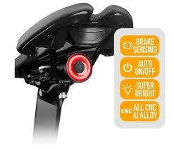 Mssugar Rear Bike Lights Xlite 100 Usb Rechargeable Tail Light Automatic Braking Sensing Led Light Smart Rear Light Ipx6 Waterproof Night Warning Cycling Bicy