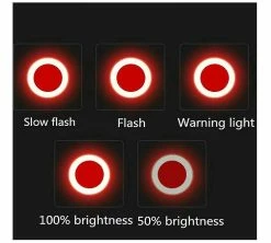 Cycling Youth 1pcs Usb Rechargeable Bike Rear Tail Light Led Bicycle Warning Safety Smart Lamp Circle(black) -Bikes Shop 289435184 max