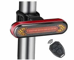 Cycling Youth Rear Bike Lights Bike Taillight Riding Led Bicycle Tail Light Mountain Bike Back Light Wireless Remote Control Cycle Turn Signal(black)