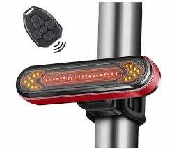 Cycling Youth Rear Bike Lights Bike Taillight Riding Led Bicycle Tail Light Mountain Bike Back Light Wireless Remote Control Cycle Turn Signal(black) -Bikes Shop 289441509 max