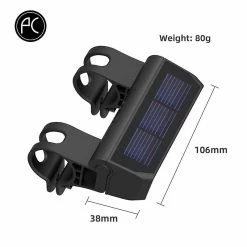 Unbranded Bicycle Light Solar Energy Charging Ipx6 Waterproof Intelligent Switch Mtb Road Bike Headlight Cycling Accessories
