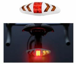 Unbranded Bicycle Intelligent Wireless Control Usb Rechargeable Turn Signal Light Bike Rear Brake Light With Mount Holder Strap(white)