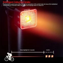 Unbranded Usb Rechargeable Bike Light Front Headlight And Rear Set Led Bicycle Lamp 120 Lumen Ip66 Waterproof Cycling Smart Sensor Brake -Bikes Shop 329667075 max