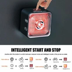 Unbranded Usb Rechargeable Bike Light Front Headlight And Rear Set Led Bicycle Lamp 120 Lumen Ip66 Waterproof Cycling Smart Sensor Brake -Bikes Shop 329667313 max