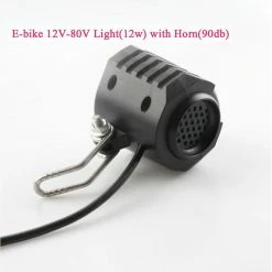 Unbranded Ebike E-bike 12v 24v 36v 48v 60v 72v Electric Bicycle Light With Horn Waterproof High Quality Headlight Horn Set Front Headlight