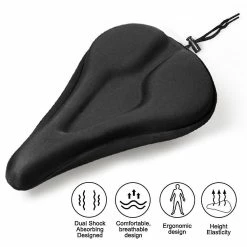 WOSAWE 1 Pcs Bike Seat Cover- Extra Soft Gel Bicycle Seat - Bike Saddle Cushion With Water&dust