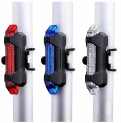 Unbranded Usb Rechargeable Bike Light Front And Rear Bicycle Light Set Scooter Light 5 Leds 4 Modes Head Back Cycling Flashing Safety Warning Lamp(black)