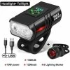 Unbranded T6 Led Bicycle Light Front Usb Rechargeable Mtb Mountain Bicycle Lamp 1000lm Bike Headlight Cycling Flashlight Bike Accessories