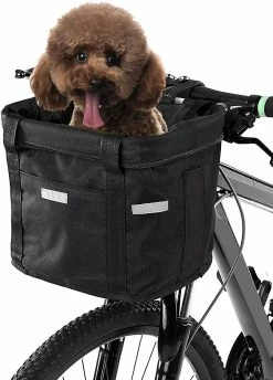 Mimigo Bicycle Basket Front Detachable Waterproof Bike Handlebar Basket Pet Carrier Frame Bag