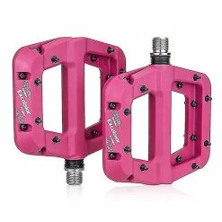 Unbranded Red Bicycle Pedal Nylon 2 Bearing Composite 9/16 Mountain Bike Pedal High Strength Non-slip Bicycle