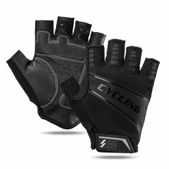 Unbranded Bike Cycling Half Finger Gloves Anti Slip Breathable Pad Bicycle Fitness Mittens