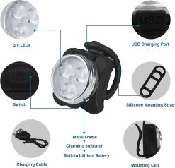 Ersam Bike Light Set, Super Bright Usb Rechargeable Bicycle Lights, Waterproof Road Bike Lights Rechargeable -Bikes Shop 385580270 max