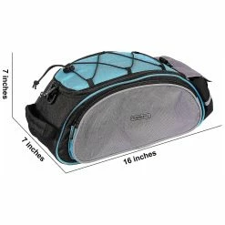 Unbranded Roswheel 13l Waterproof Bicycle Mtb Road Bike Bag Reflective Rear Rack Tail Pannier Pack Cycling Bag - Grey/blue -Bikes Shop 392953310 max