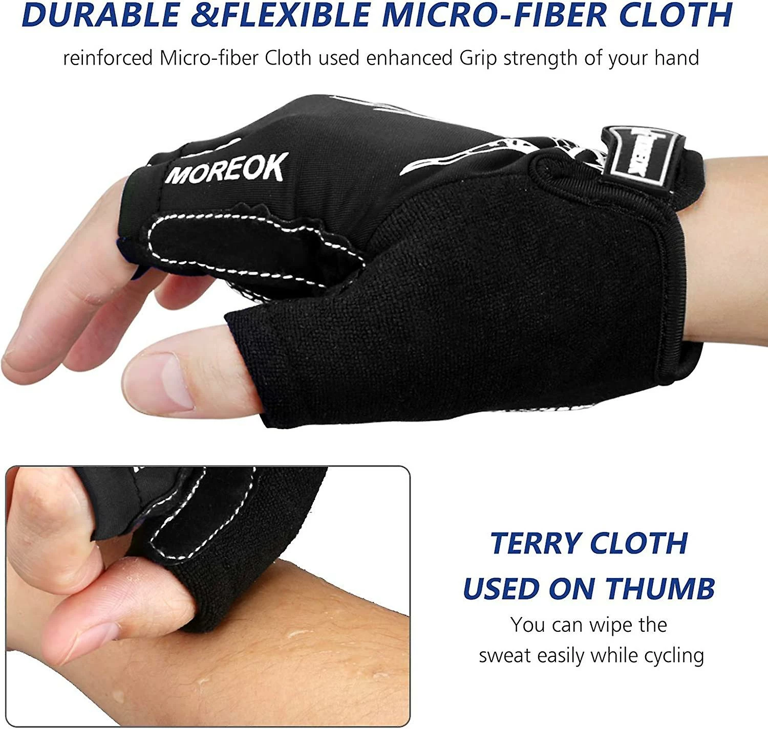 Ksalfye Mens Cycling Gloves,half Finger Biking Glove Mtb Dh Road Bicycle Gloves Gel Pad Shock-absorbing Anti-slip Breathable Motorcycle Mountain Bike Gloves U 3 Ksalfye Mens Cycling Gloves,half Finger Biking Glove Mtb Dh Road Bicycle Gloves Gel Pad Shock-absorbing Anti-slip Breathable Motorcycle Mountain Bike Gloves U - Image 3