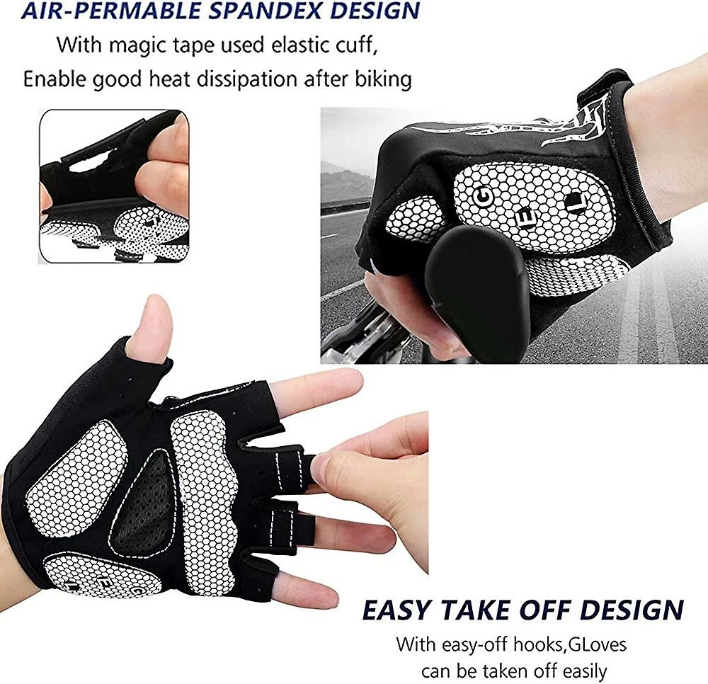 Ksalfye Mens Cycling Gloves,half Finger Biking Glove Mtb Dh Road Bicycle Gloves Gel Pad Shock-absorbing Anti-slip Breathable Motorcycle Mountain Bike Gloves U 5 Ksalfye Mens Cycling Gloves,half Finger Biking Glove Mtb Dh Road Bicycle Gloves Gel Pad Shock-absorbing Anti-slip Breathable Motorcycle Mountain Bike Gloves U - Image 5