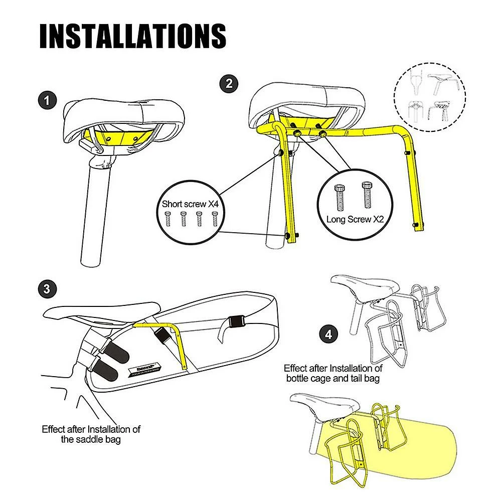 Unbranded Bicycle Saddle Bag Stabilizer Bracket Mtb Road Bike Rear Rack Bag Stand With Kettle Mounting Hole For Cycling Bike Accessories 5 Unbranded Bicycle Saddle Bag Stabilizer Bracket Mtb Road Bike Rear Rack Bag Stand With Kettle Mounting Hole For Cycling Bike Accessories - Image 5